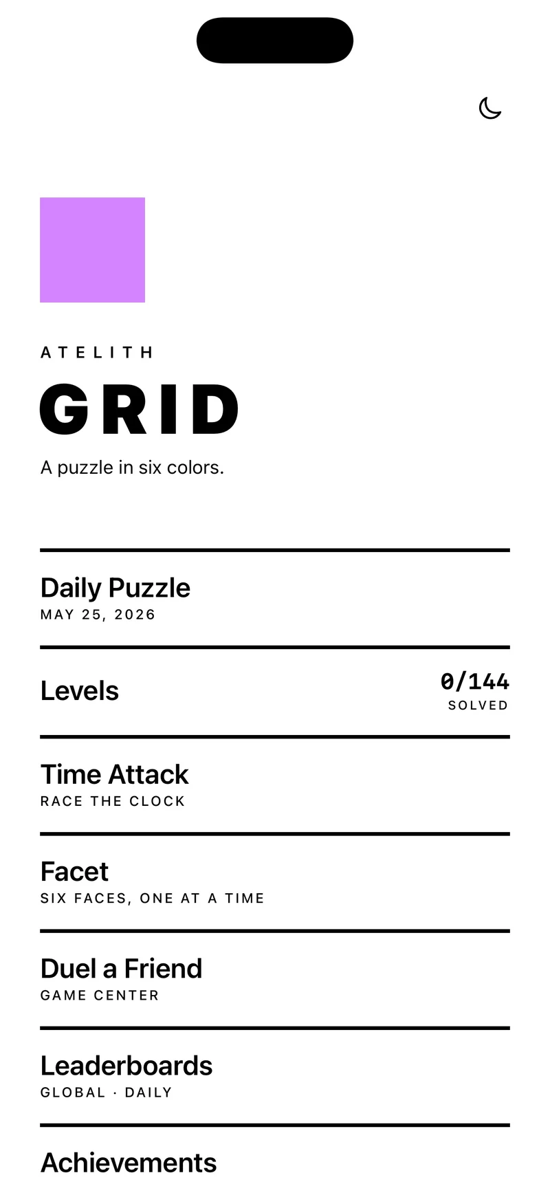 Atelith Grid menu